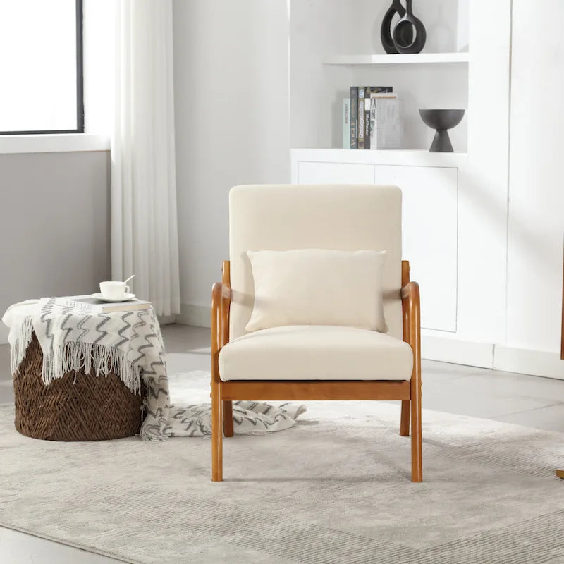 Fauteuil de style moderne — fauteuil à structure en bois massif et revêtement rembourré
