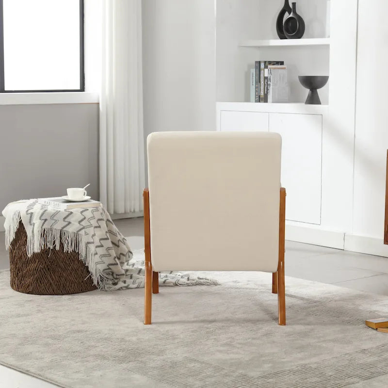 Fauteuil de style moderne — fauteuil à structure en bois massif et revêtement rembourré