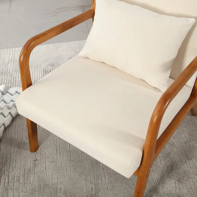 Fauteuil de style moderne — fauteuil à structure en bois massif et revêtement rembourré