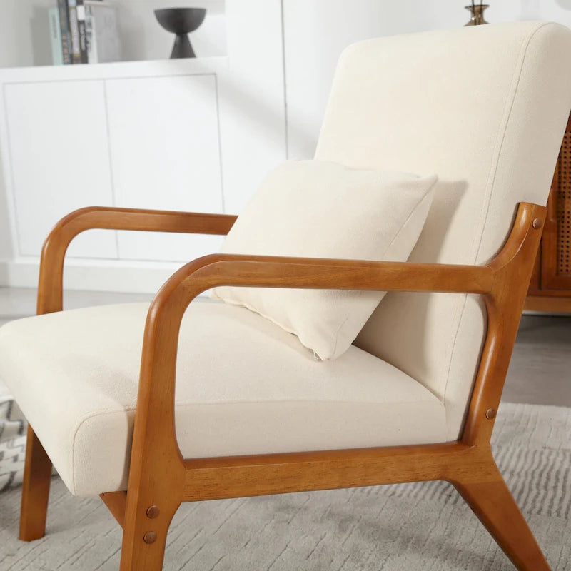 Fauteuil de style moderne — fauteuil à structure en bois massif et revêtement rembourré