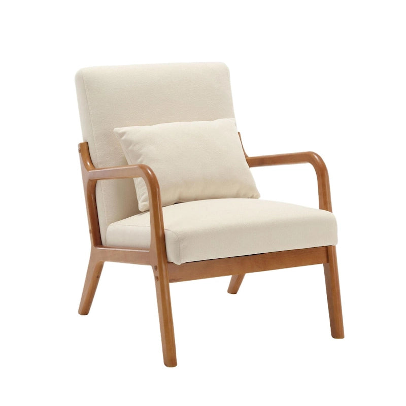 Fauteuil de style moderne — fauteuil à structure en bois massif et revêtement rembourré