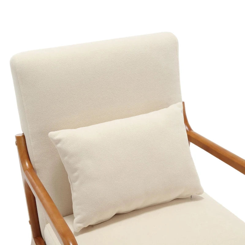 Fauteuil de style moderne — fauteuil à structure en bois massif et revêtement rembourré