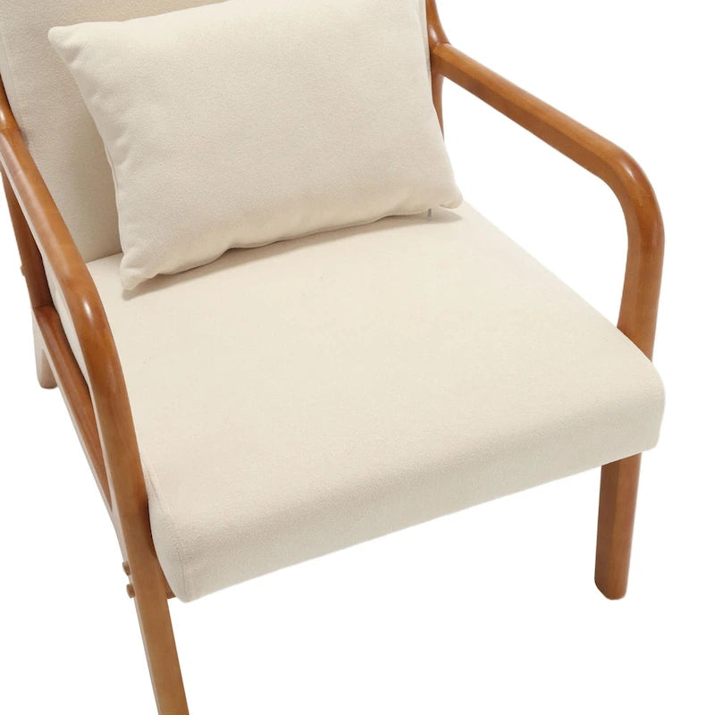 Fauteuil de style moderne — fauteuil à structure en bois massif et revêtement rembourré