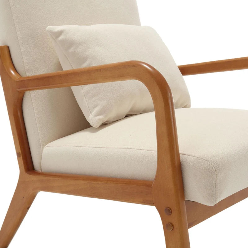 Fauteuil de style moderne — fauteuil à structure en bois massif et revêtement rembourré