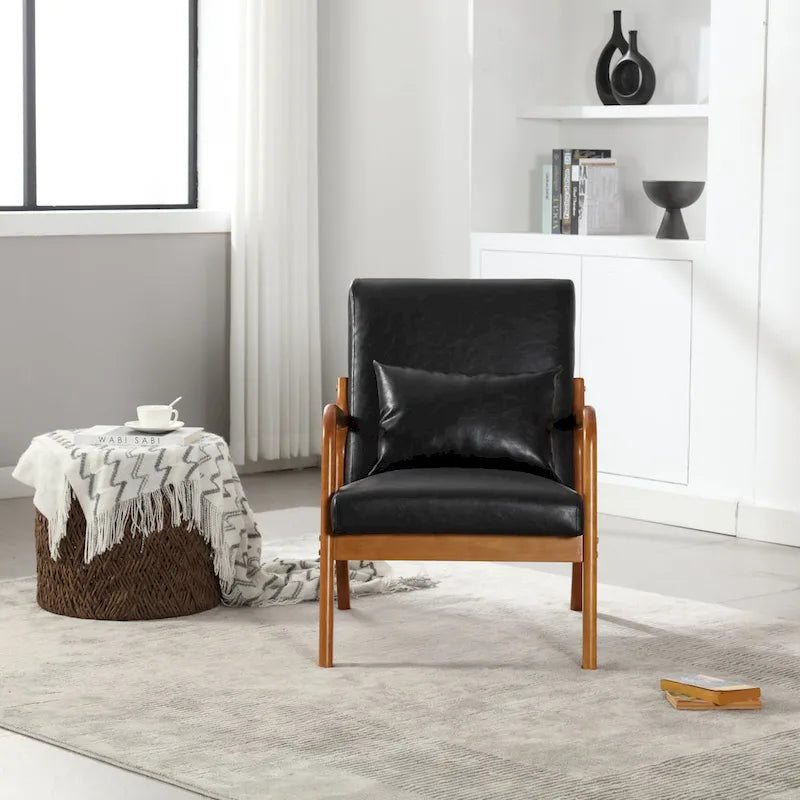Fauteuil de style moderne — fauteuil à structure en bois massif et revêtement rembourré