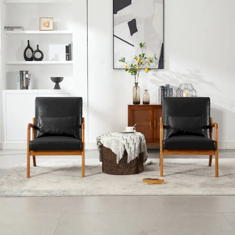 Fauteuil de style moderne — fauteuil à structure en bois massif et revêtement rembourré