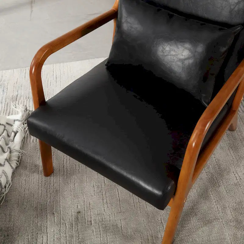 Fauteuil de style moderne — fauteuil à structure en bois massif et revêtement rembourré