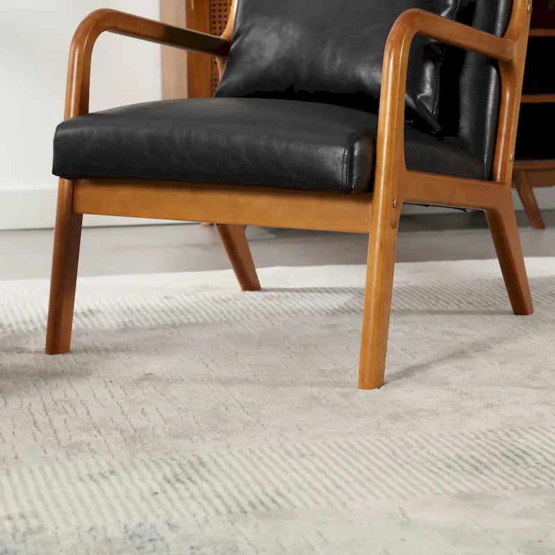 Fauteuil de style moderne — fauteuil à structure en bois massif et revêtement rembourré