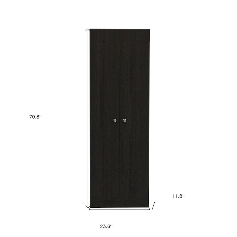 Garde-manger ou armoire de rangement en bois noir 71 po