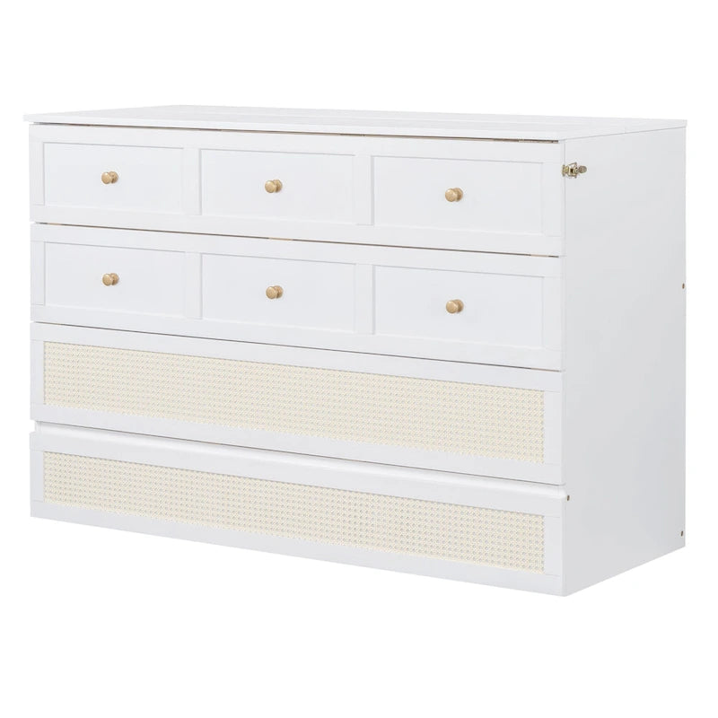 Grand lit escamotable blanc de style moderne