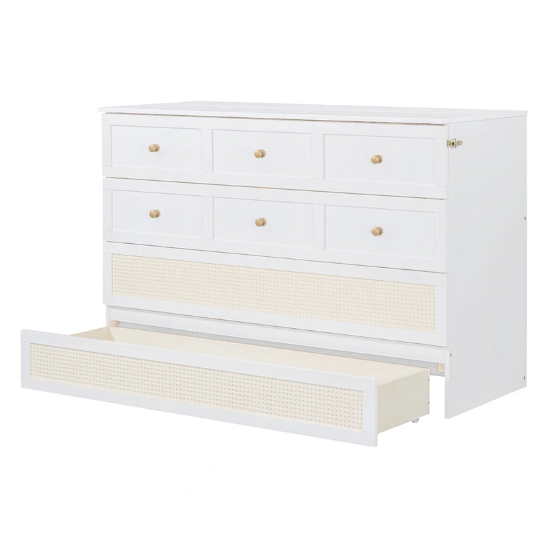 Grand lit escamotable blanc de style moderne