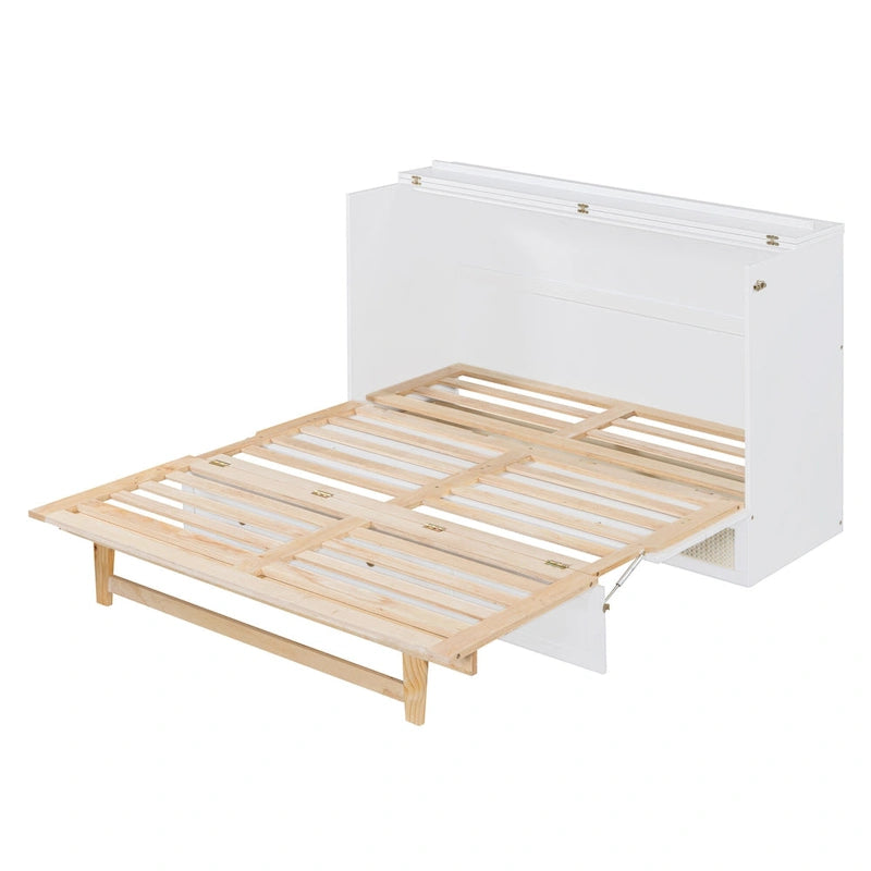 Grand lit escamotable blanc de style moderne