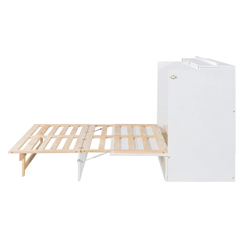 Grand lit escamotable blanc de style moderne