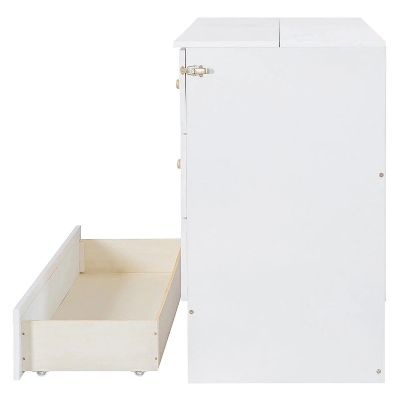 Grand lit escamotable blanc de style moderne
