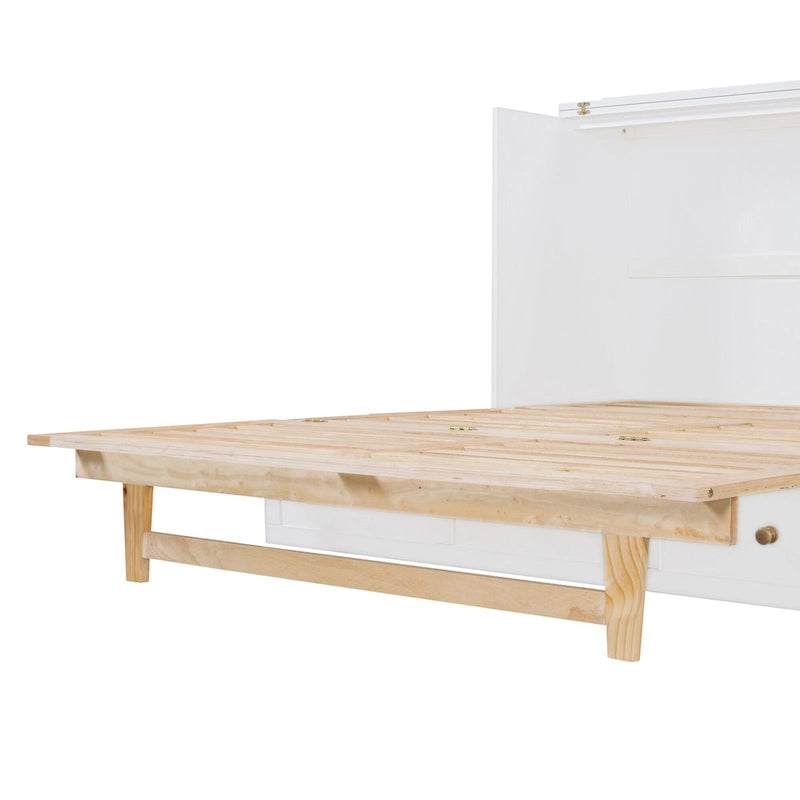Grand lit escamotable blanc de style moderne