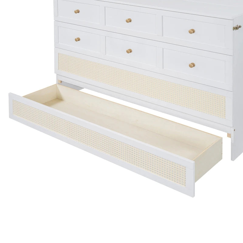 Grand lit escamotable blanc de style moderne