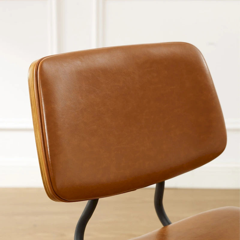Chaises de salle à manger en cuir et bois courbé (lot de 2)