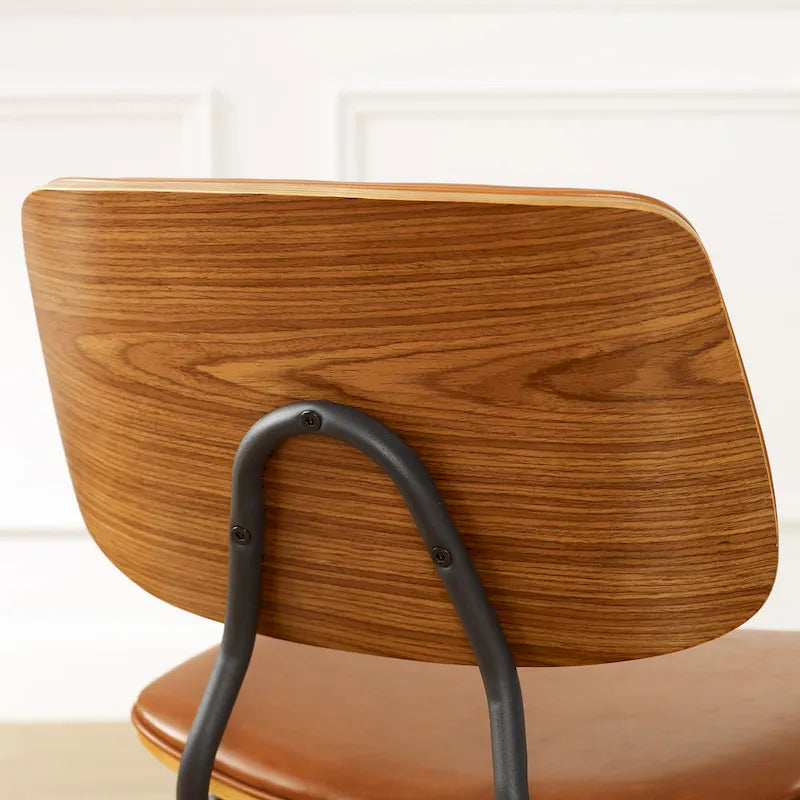 Chaises de salle à manger en cuir et bois courbé (lot de 2)