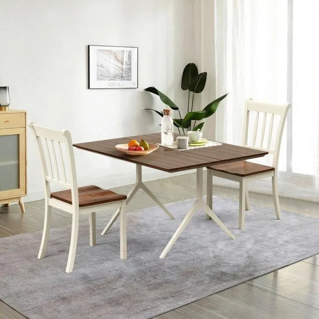 Chaise de salle à manger en bois massif avec dossier à barreaux