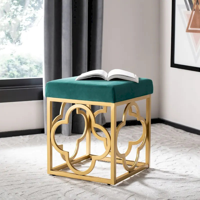 Pouf carré en velours luxueux