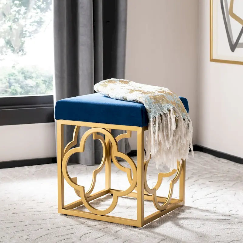 Pouf carré en velours luxueux