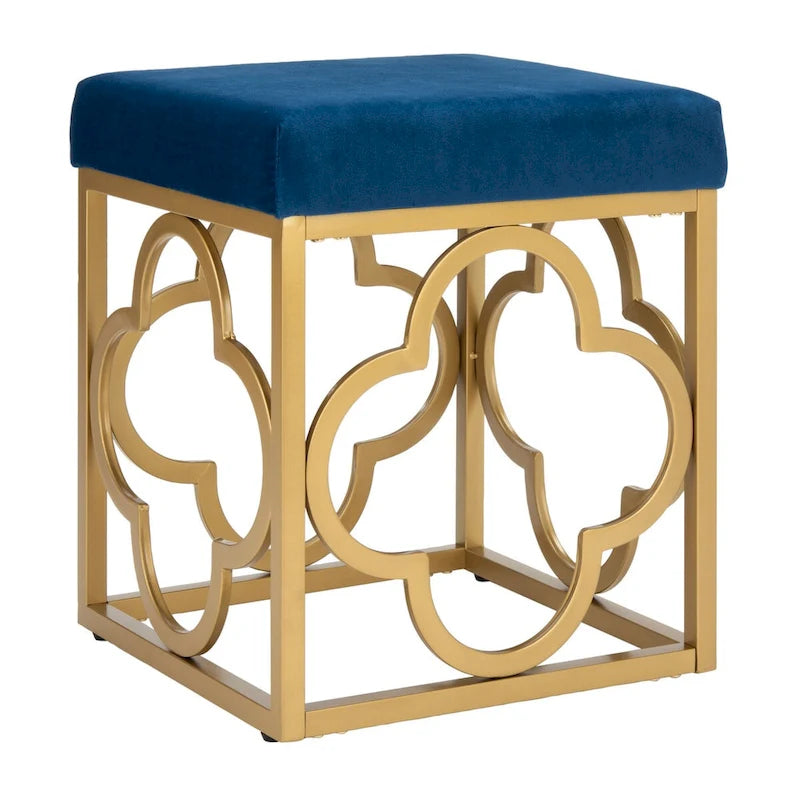 Pouf carré en velours luxueux