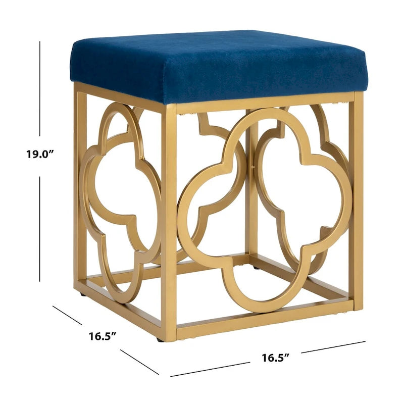 Pouf carré en velours luxueux