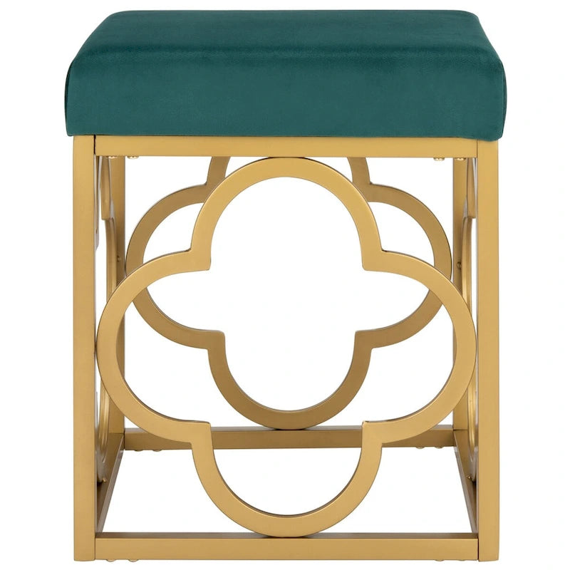 Pouf carré en velours luxueux