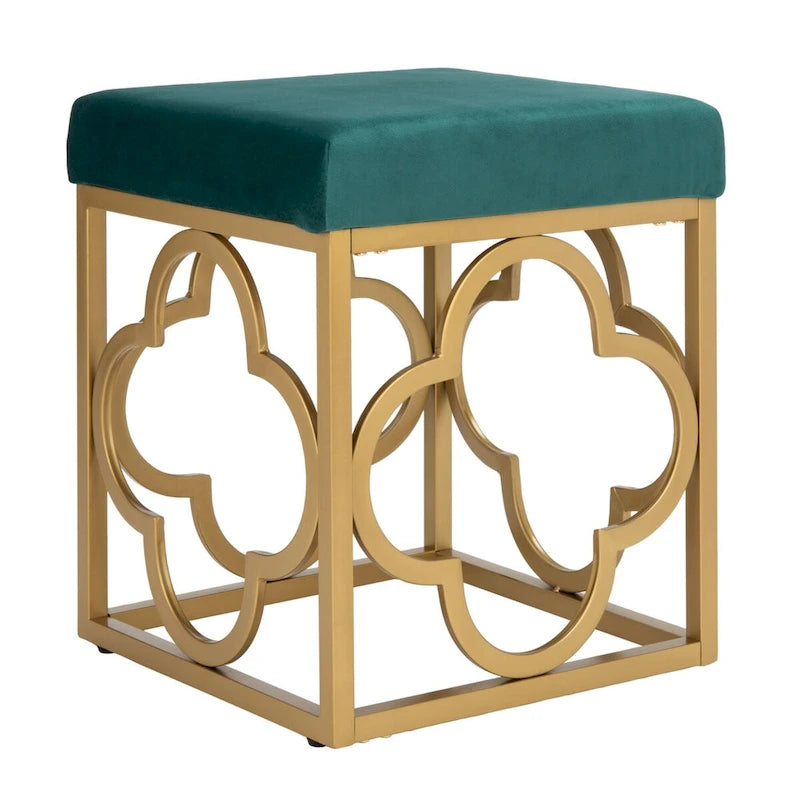 Pouf carré en velours luxueux