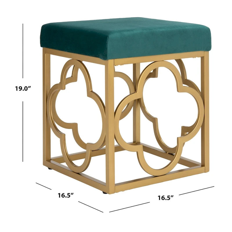 Pouf carré en velours luxueux