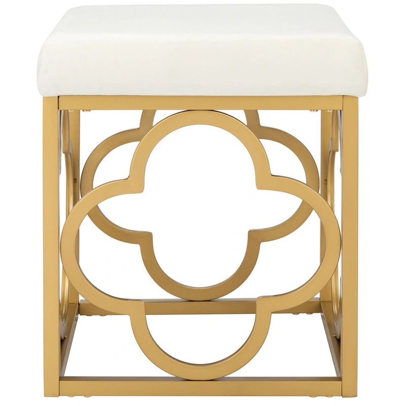 Pouf carré en velours luxueux