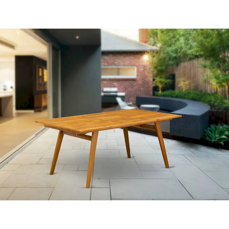Table basse moderne East West Furniture BDETRNA avec plateau rectangulaire et 4 pieds en bois - Fini à l'huile naturelle