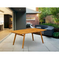 Table basse moderne East West Furniture BDETRNA avec plateau rectangulaire et 4 pieds en bois - Fini à l'huile naturelle