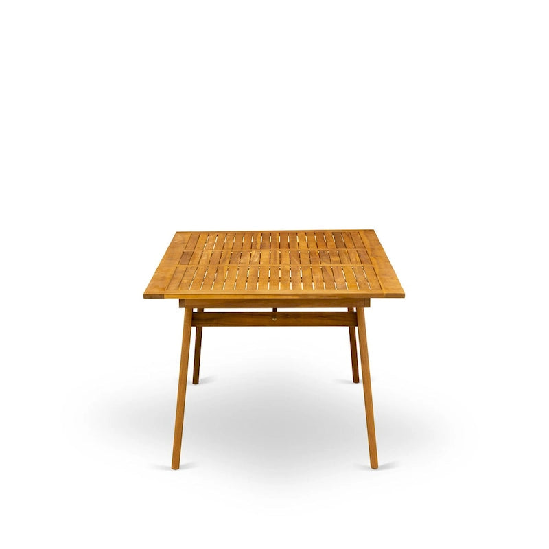 Table basse moderne East West Furniture BDETRNA avec plateau rectangulaire et 4 pieds en bois - Fini à l'huile naturelle
