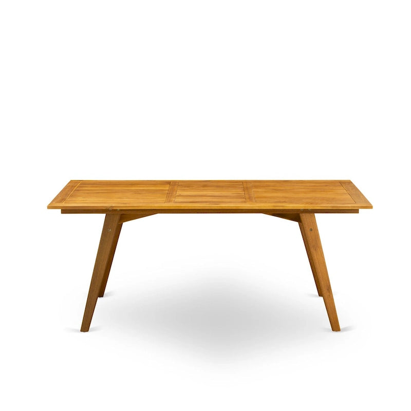 Table basse moderne East West Furniture BDETRNA avec plateau rectangulaire et 4 pieds en bois - Fini à l'huile naturelle