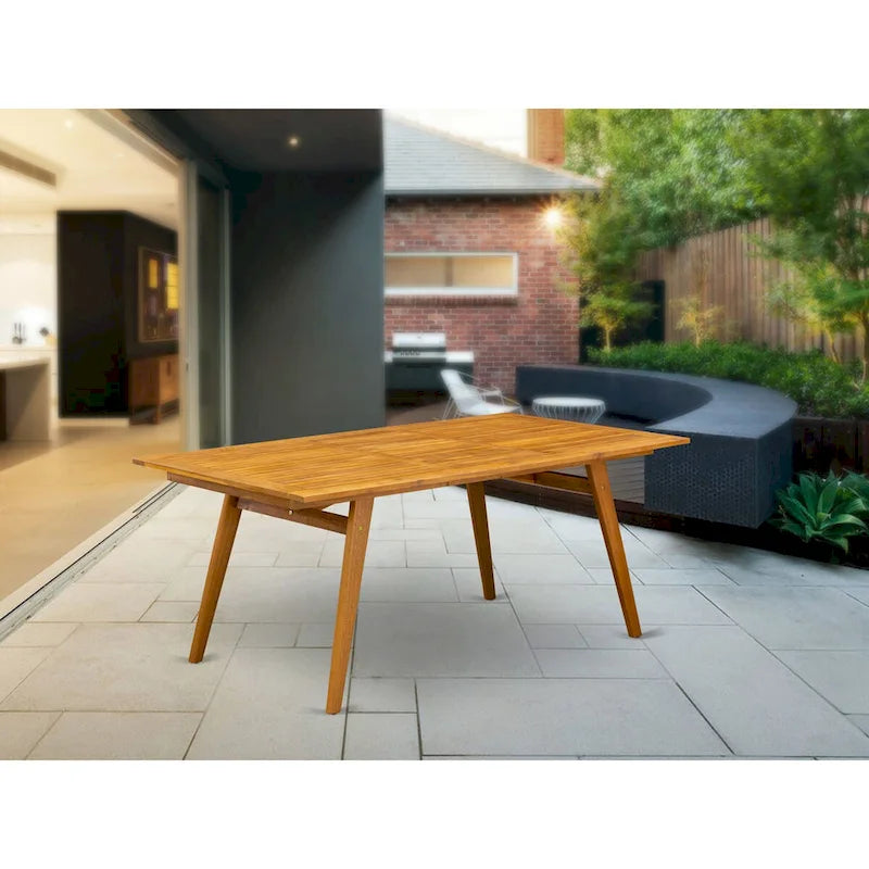 Table basse moderne East West Furniture BDETRNA avec plateau rectangulaire et 4 pieds en bois - Fini à l'huile naturelle