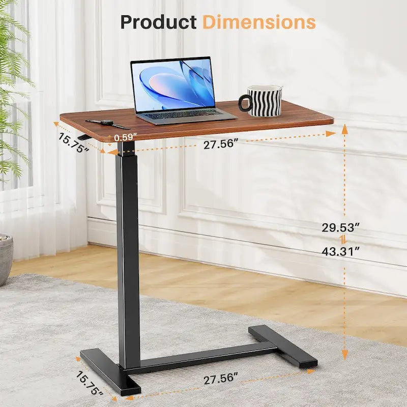 Bureau assis-debout mobile à roulettes
