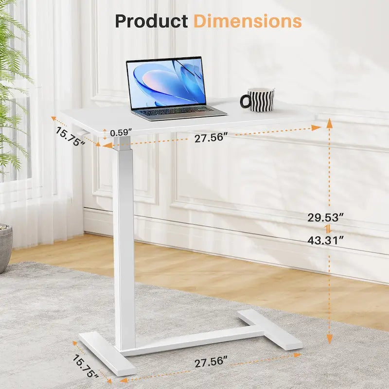 Bureau assis-debout mobile à roulettes